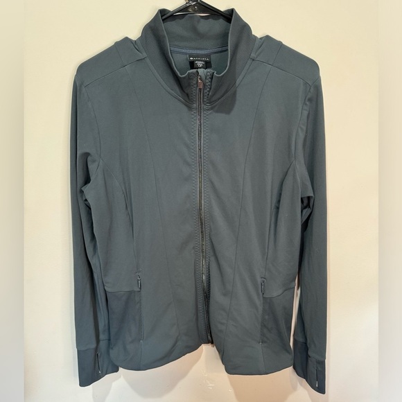 Athleta Shanti Salutation Jacket Gray Sz Large Petite - Picture 1 of 9
